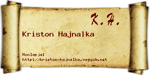 Kriston Hajnalka névjegykártya